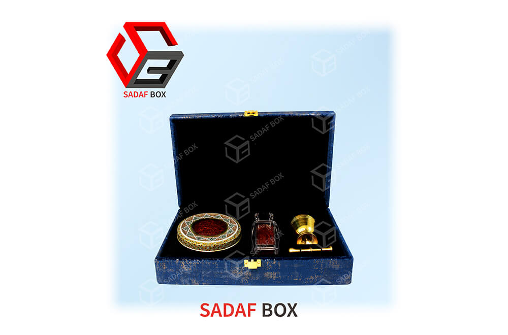 blue/gold saffron box