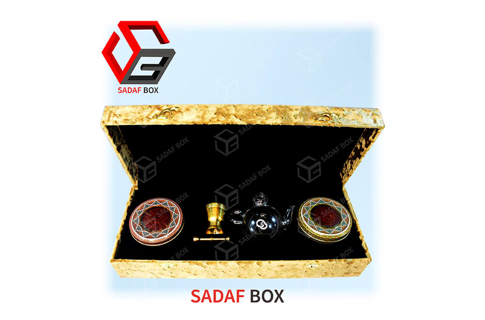 golden saffron box 41x15cm super lux