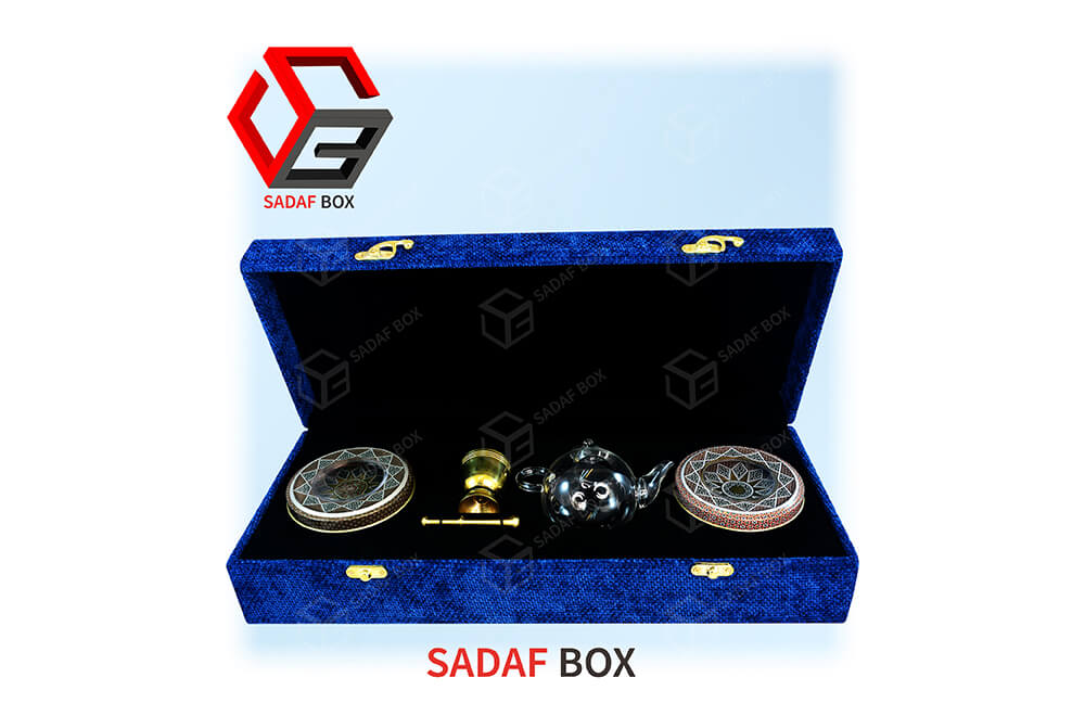 luxury blue saffron box 41x15 cm